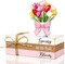 4-Piece Spring Table Decor Set – Tulip Wooden Signs, Farmhouse Floral Wooden Blocks, Rustic Tiered Tray Decorations for Easter, Bookshelf, Fireplace, Desk, and Living Room